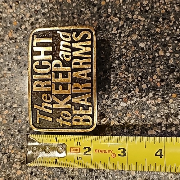 AMAZING VINTAGE BTS 1978 BRLT BUCKLE..THE RIGHT TO KEEP AND BEAR ARMS - Picture 5 of 5
